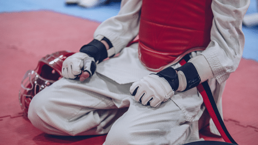 Taekwondo athlete concentrated for fight